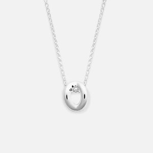 Le Gramme 1g Polished Sterling Silver Entrelacs Pendant with Chain - Silver