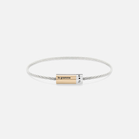 Le Gramme 7g Cable Bracelet - Silver Yellow Gold