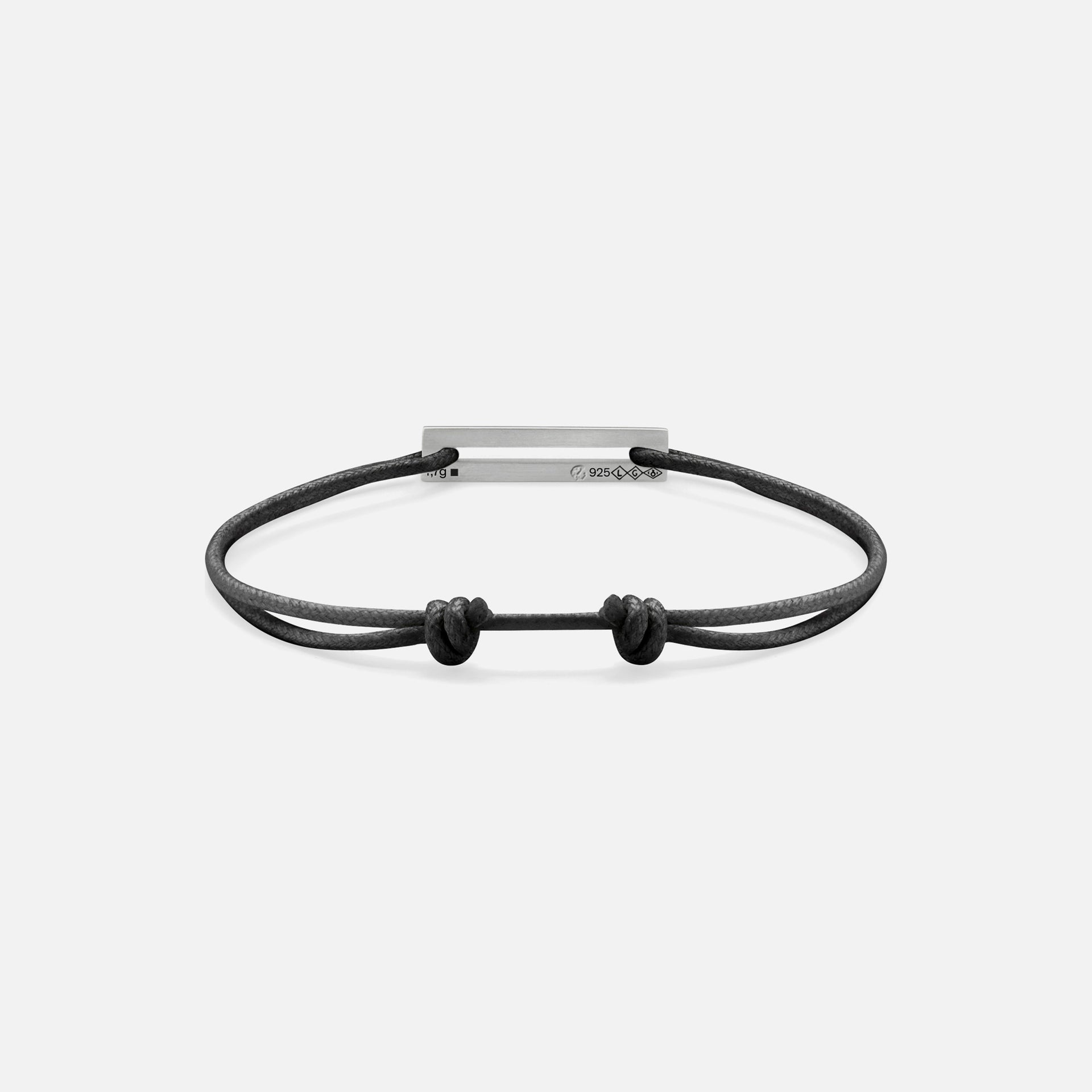 Le Gramme 1.7g Sterling Silver Cord Bracelet - Black / Silver