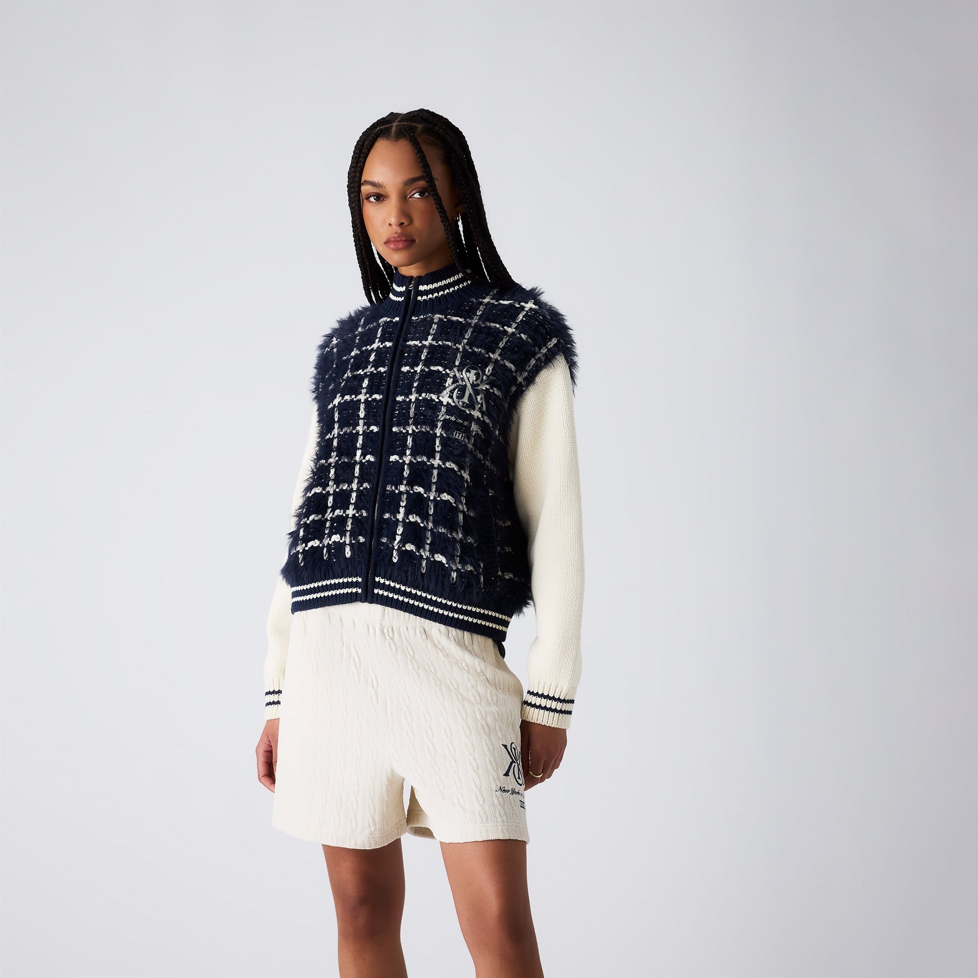 Kith Women Wyler Mohair Full Zip Sweater - Nocturnal