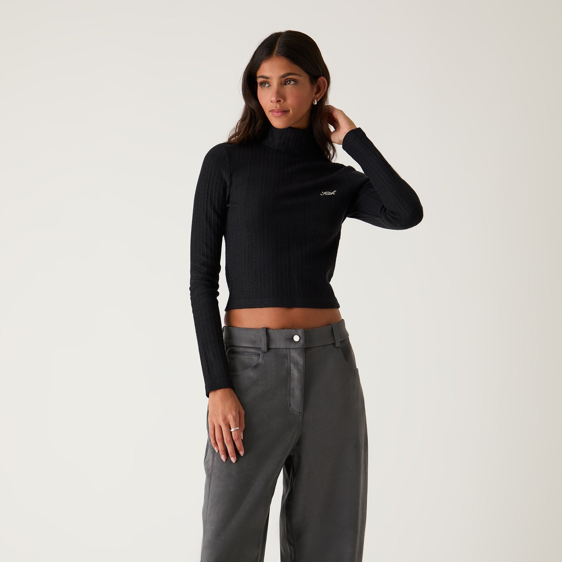 Kith Women Brier II Pointelle Turtleneck - Black