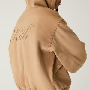 Kith Women Nylas Microsuede Zip Hooded Bomber - Birch