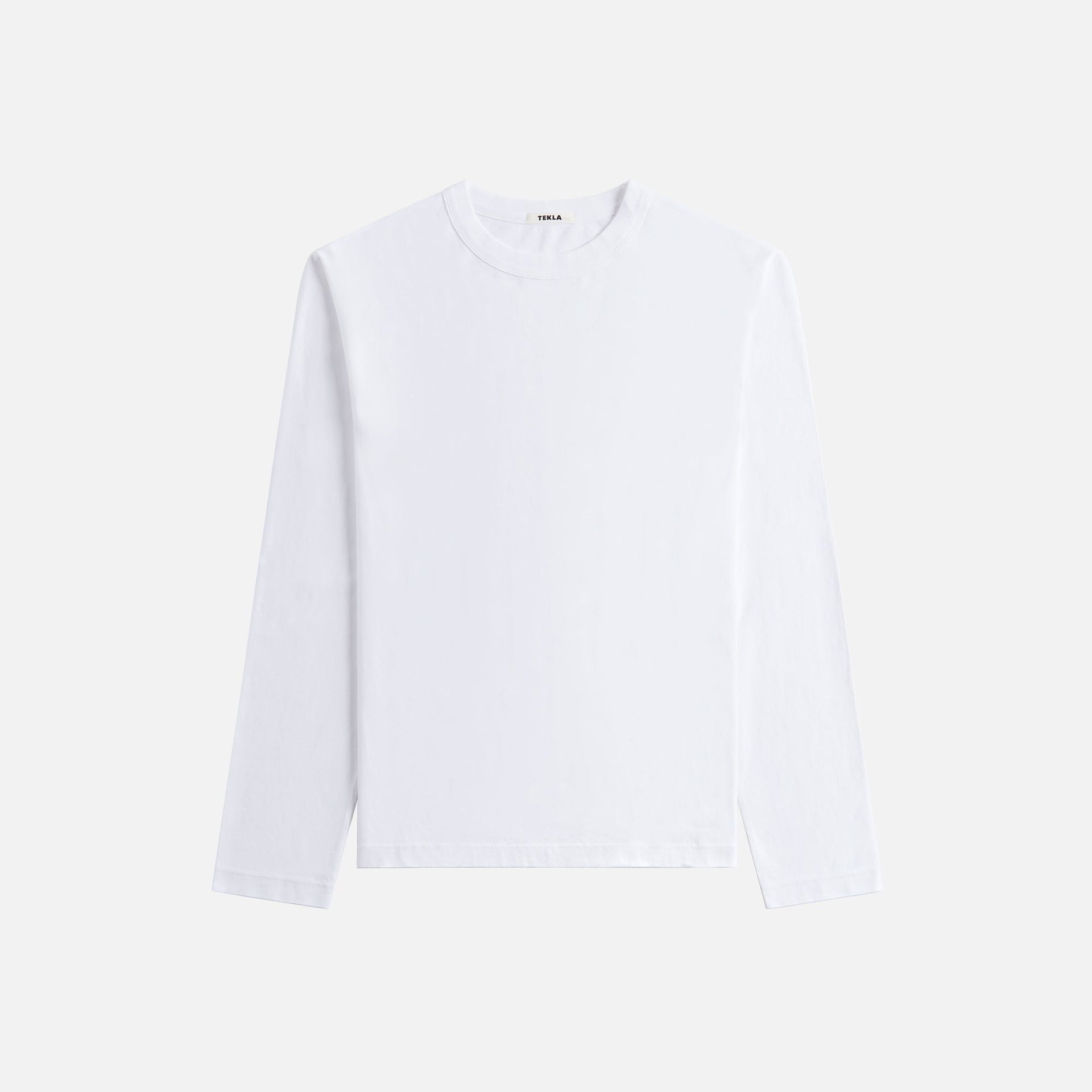 Tekla Long Sleeve Sleeping Tee - White