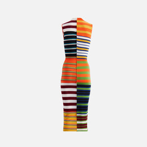 Marni Striped Patchwork Sleeveless Midi Dress - Multicolor