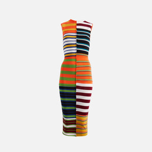 Marni Striped Patchwork Sleeveless Midi Dress - Multicolor