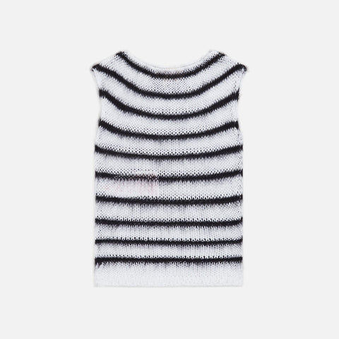 Marni Roundneck Bicolor Stripe Sweater - Lily White