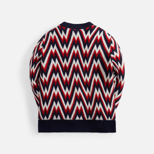 Moncler Crew Neck Carded Wool - Red / Blue