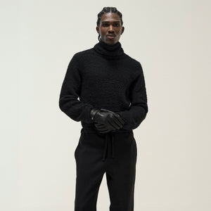 &Kin Speckled Boucle Walker Turtleneck - Black PH