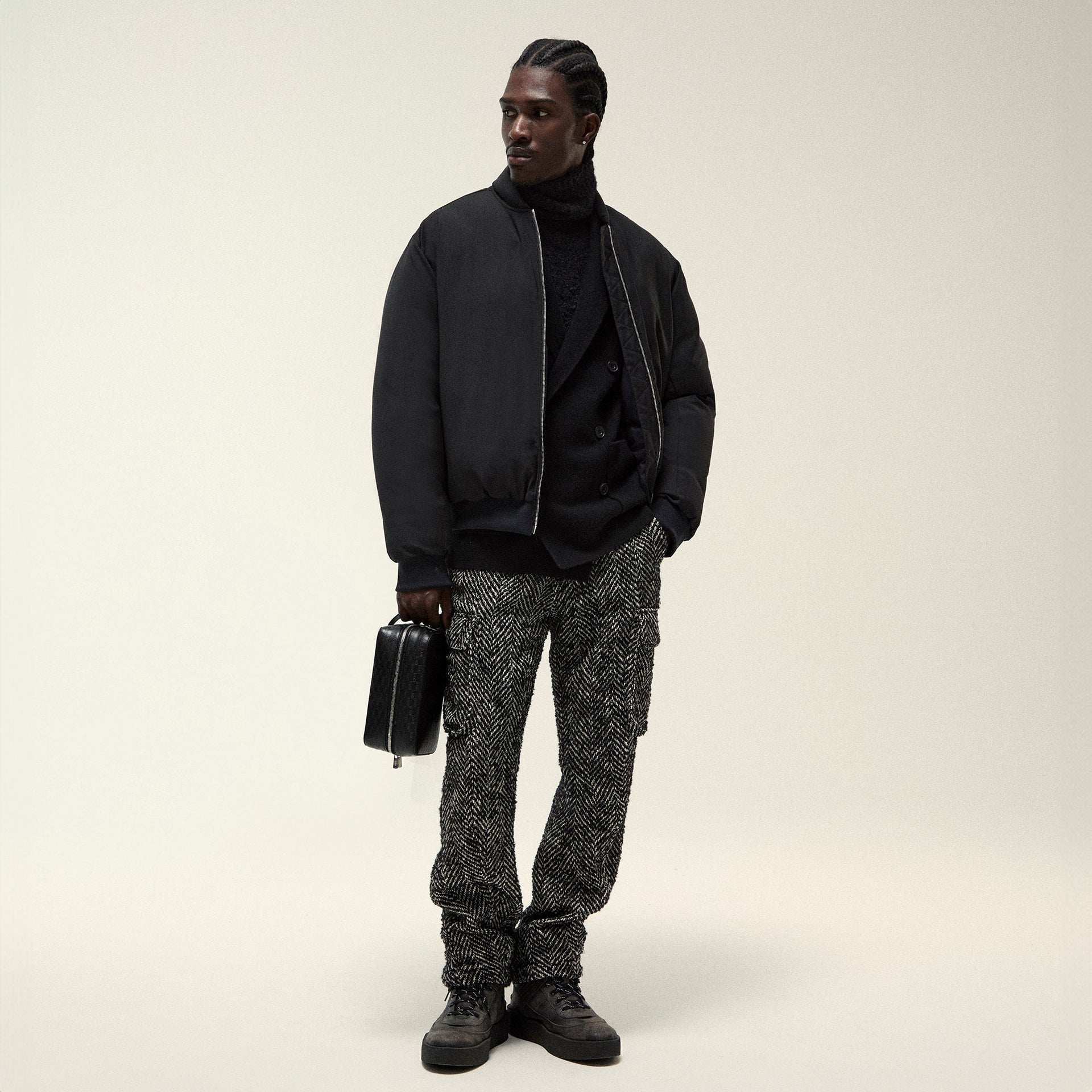 Kith Oversized Herringbone Bristol Cargo Pant - Black