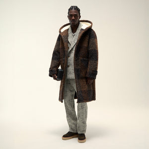 &Kin Boucle Check Nolen Coat - Kindling PH