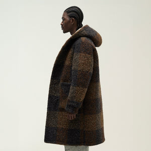 &Kin Boucle Check Nolen Coat - Kindling PH