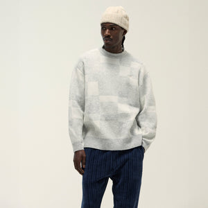 Kith Lewis Check Sweater - Light Heather Grey