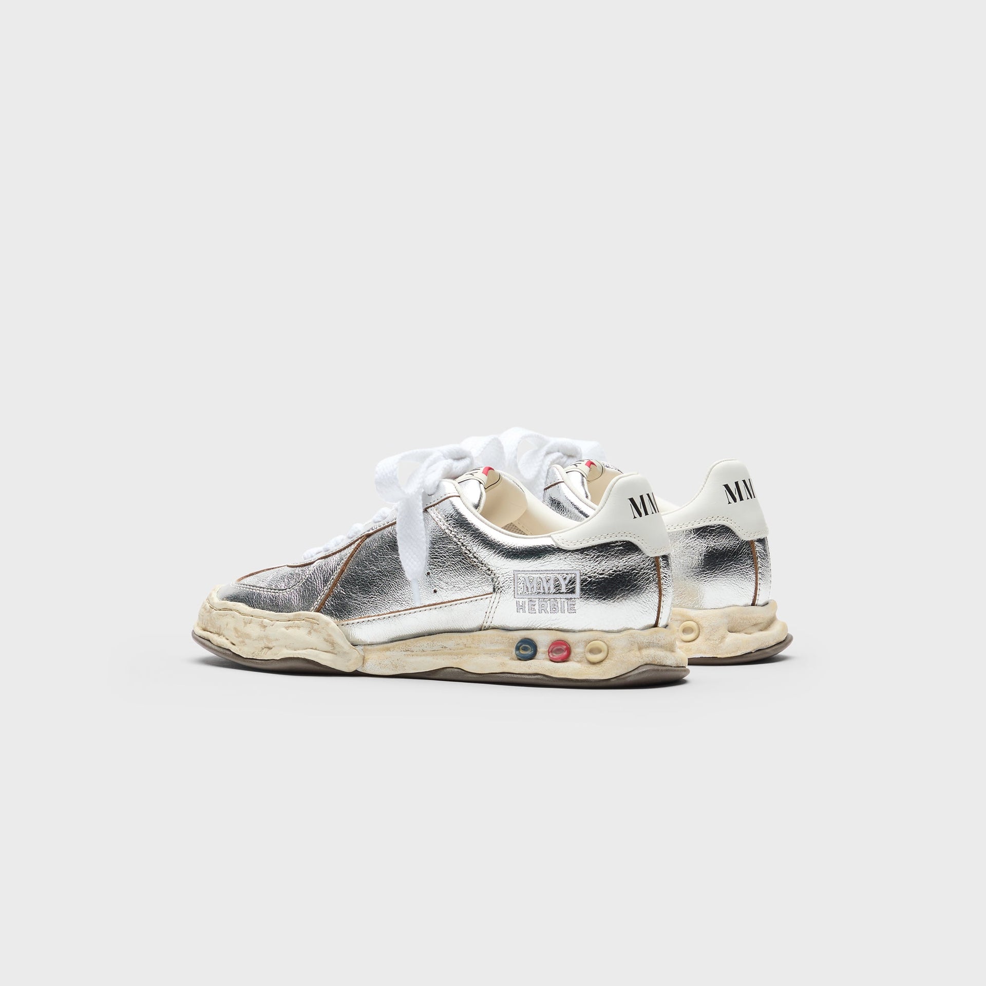 Mihara Yasuhiro Herbie Original Sole Wrinkled Leather Low Top Sneaker - Silver