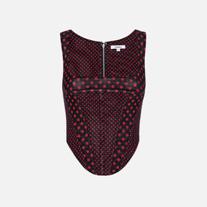 Miaou Campbell Polka Dot Corset - Black