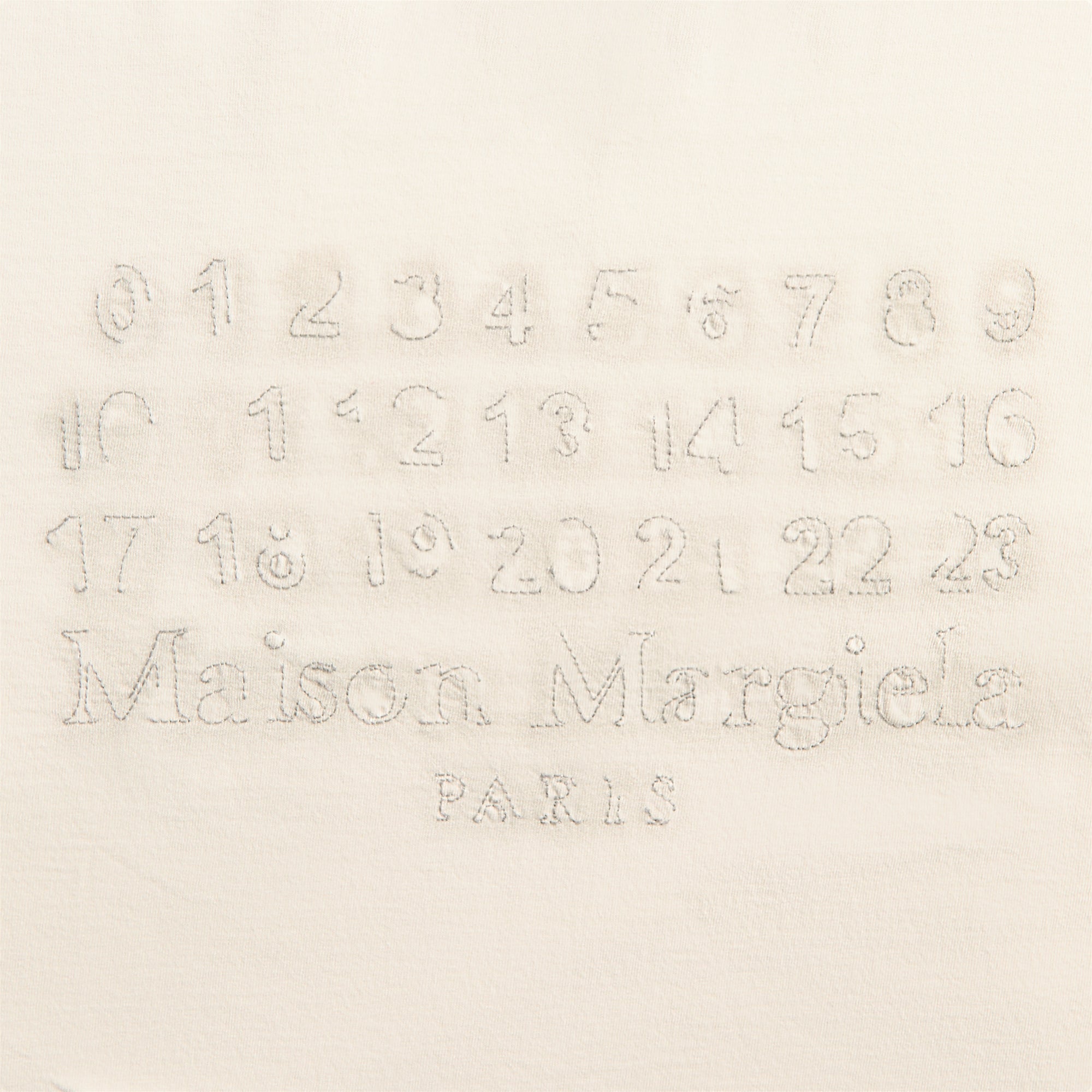 Maison Margiela EMBROIDERED LOGO ホワイト コットン Ｔシャツ Maison Margiela Logo Embroidery T Shirt | Balardi