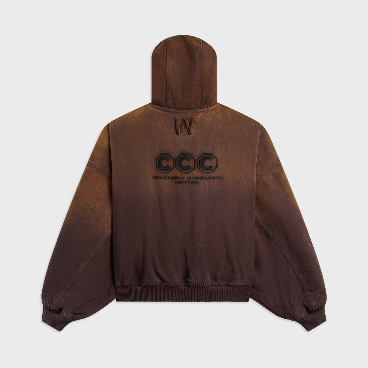 Willy Chavarria Quilted Juggernaut Hoodie - Uniform Brown
