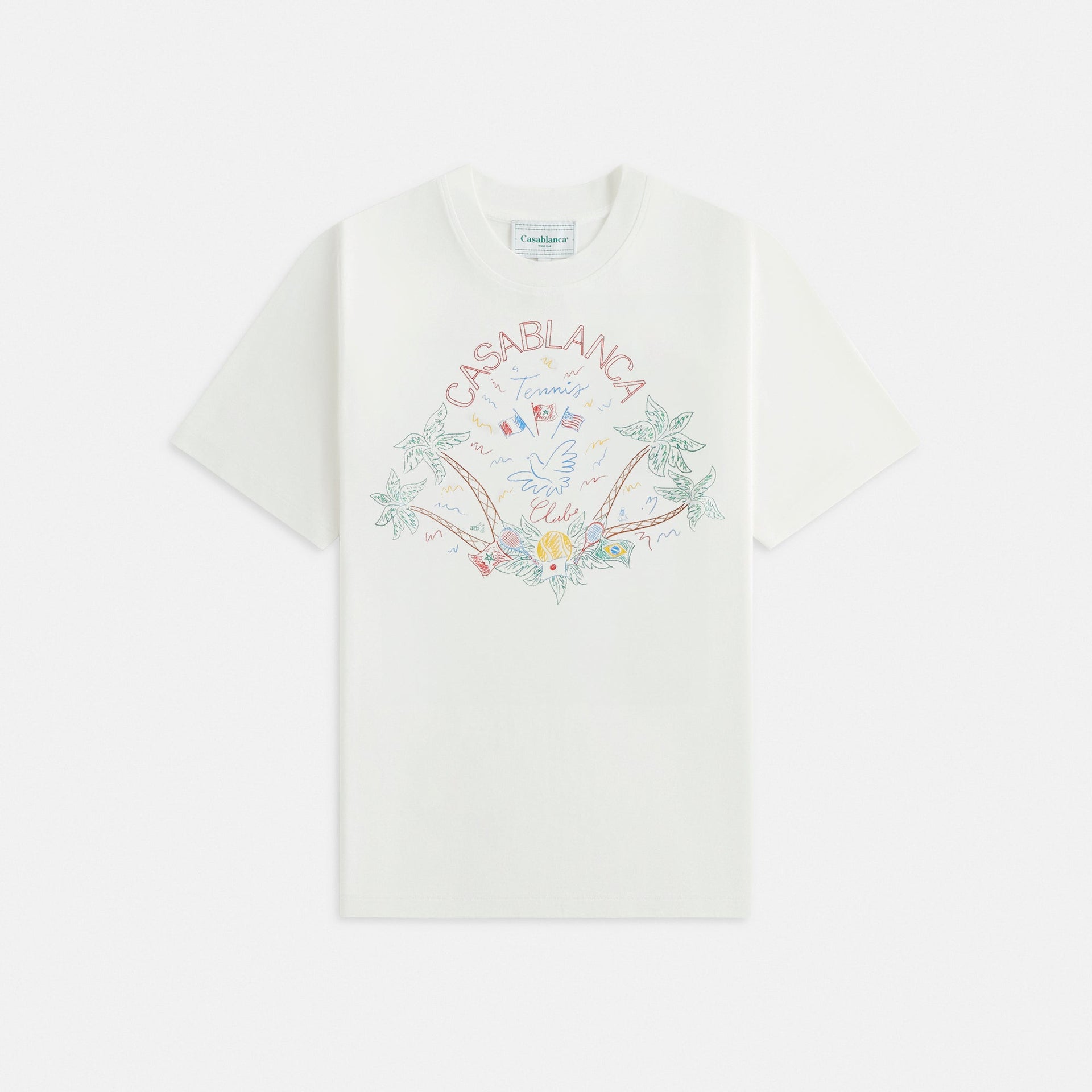 Casablanca Crayon Tennis Club Tee - White