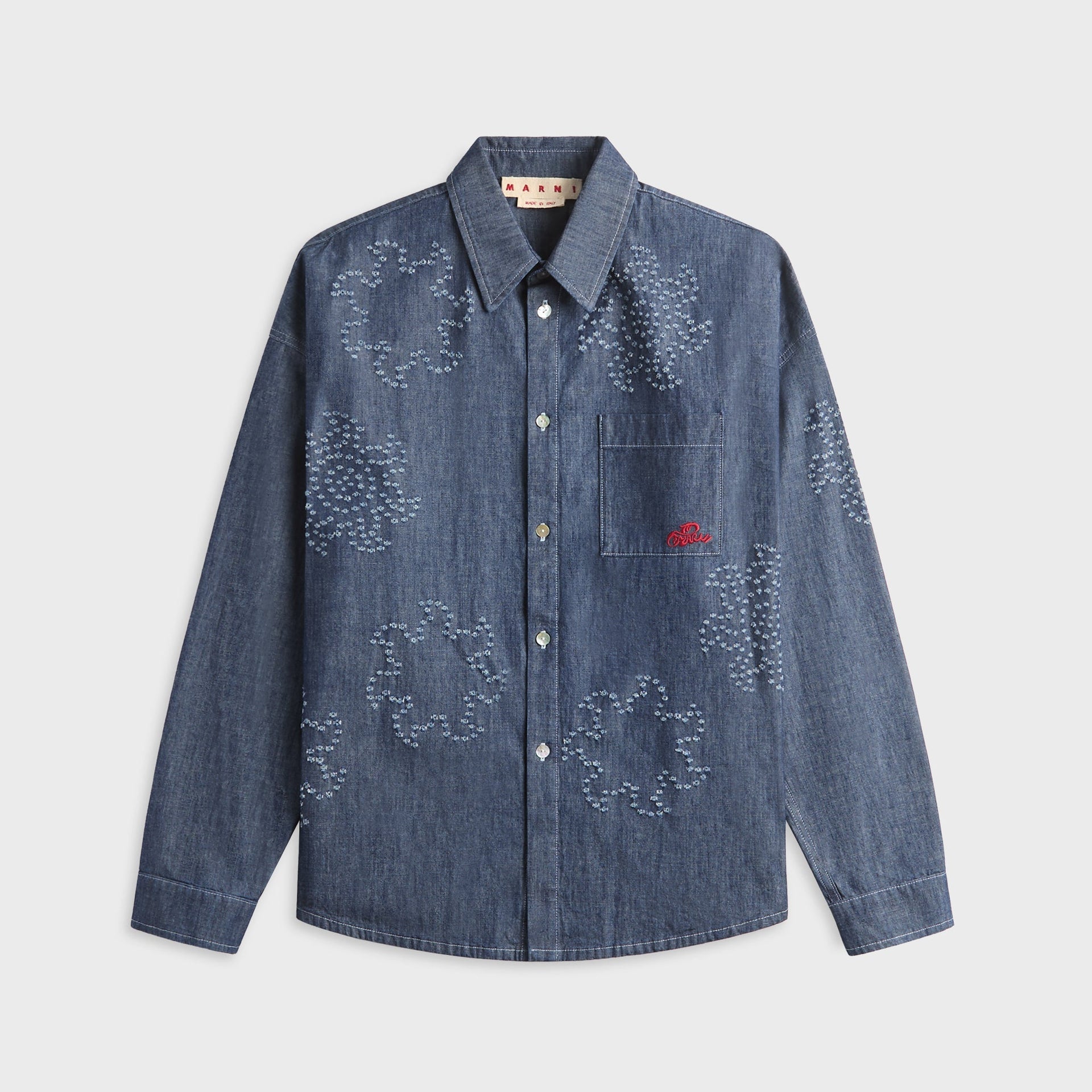 Marni Blue Chambray Oversized Shirt - Orion Blue