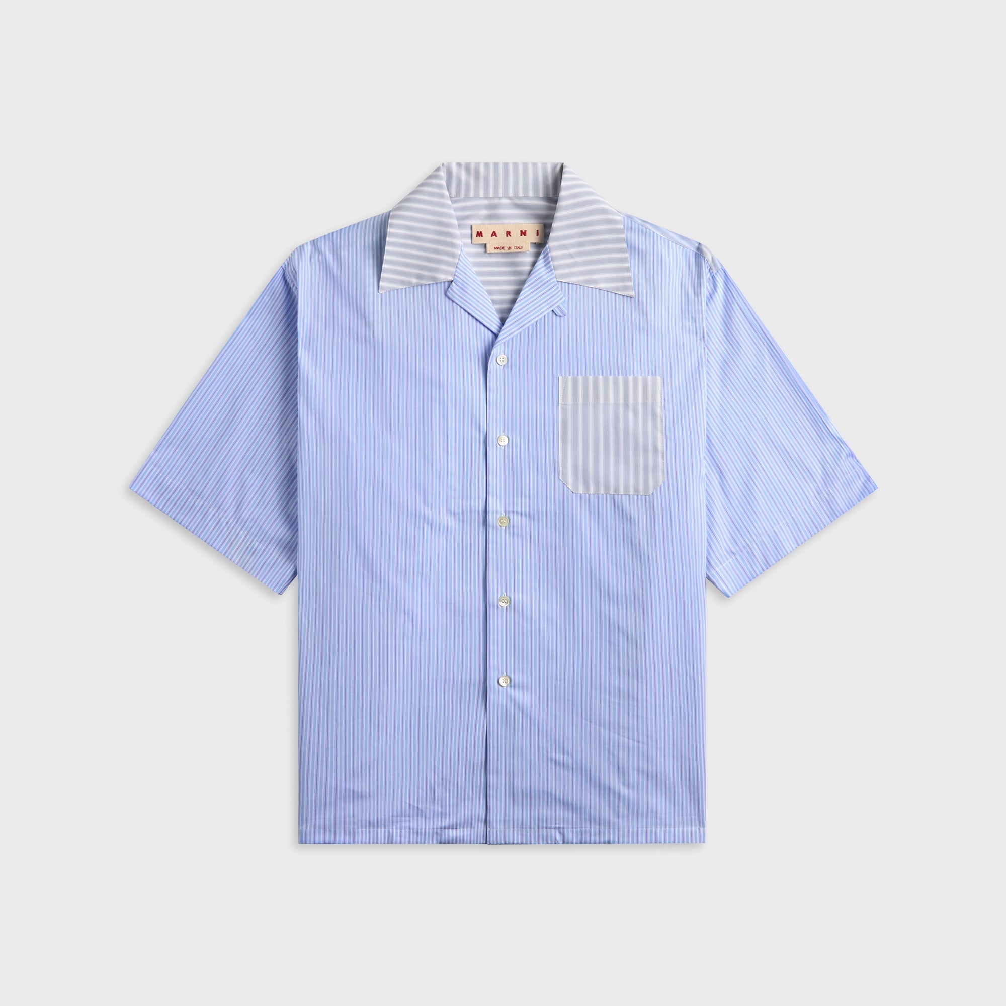 Marni Striped Poplin Short Sleeve Shirt - Light Blue – Kith Europe