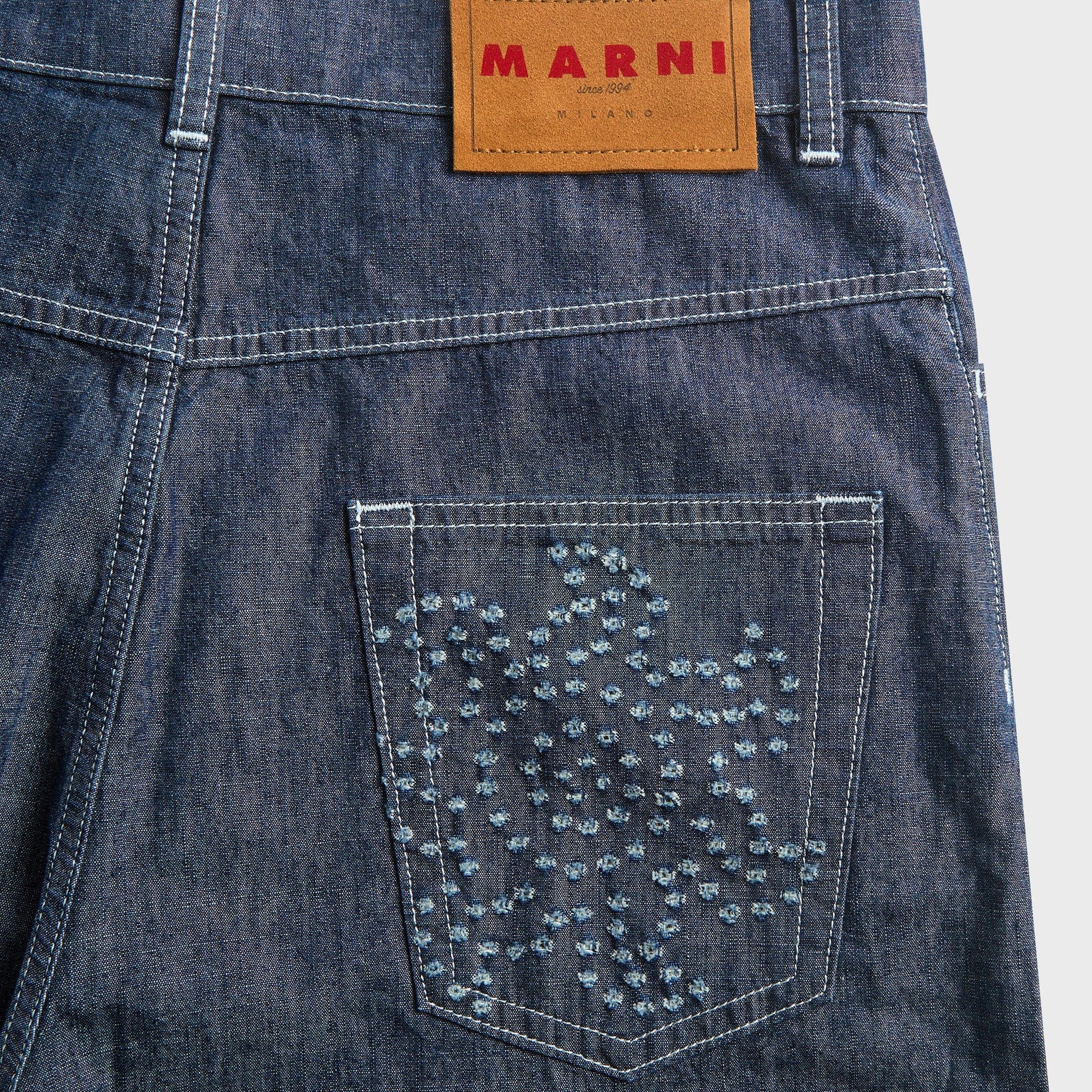 Marni Embroidered Trousers - Orion Blue