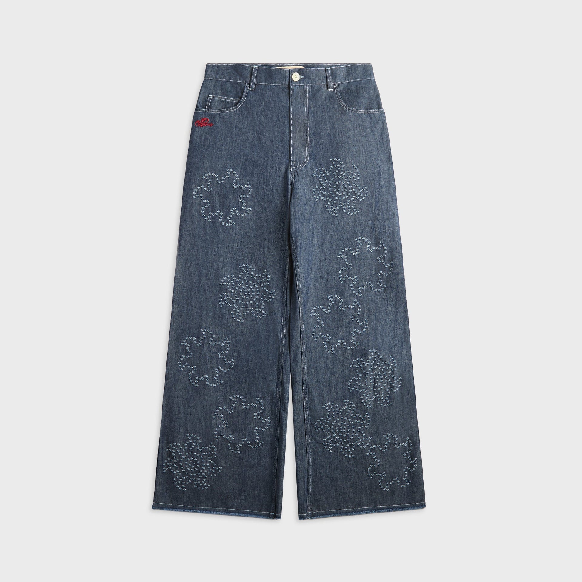 Marni Embroidered Trousers - Orion Blue