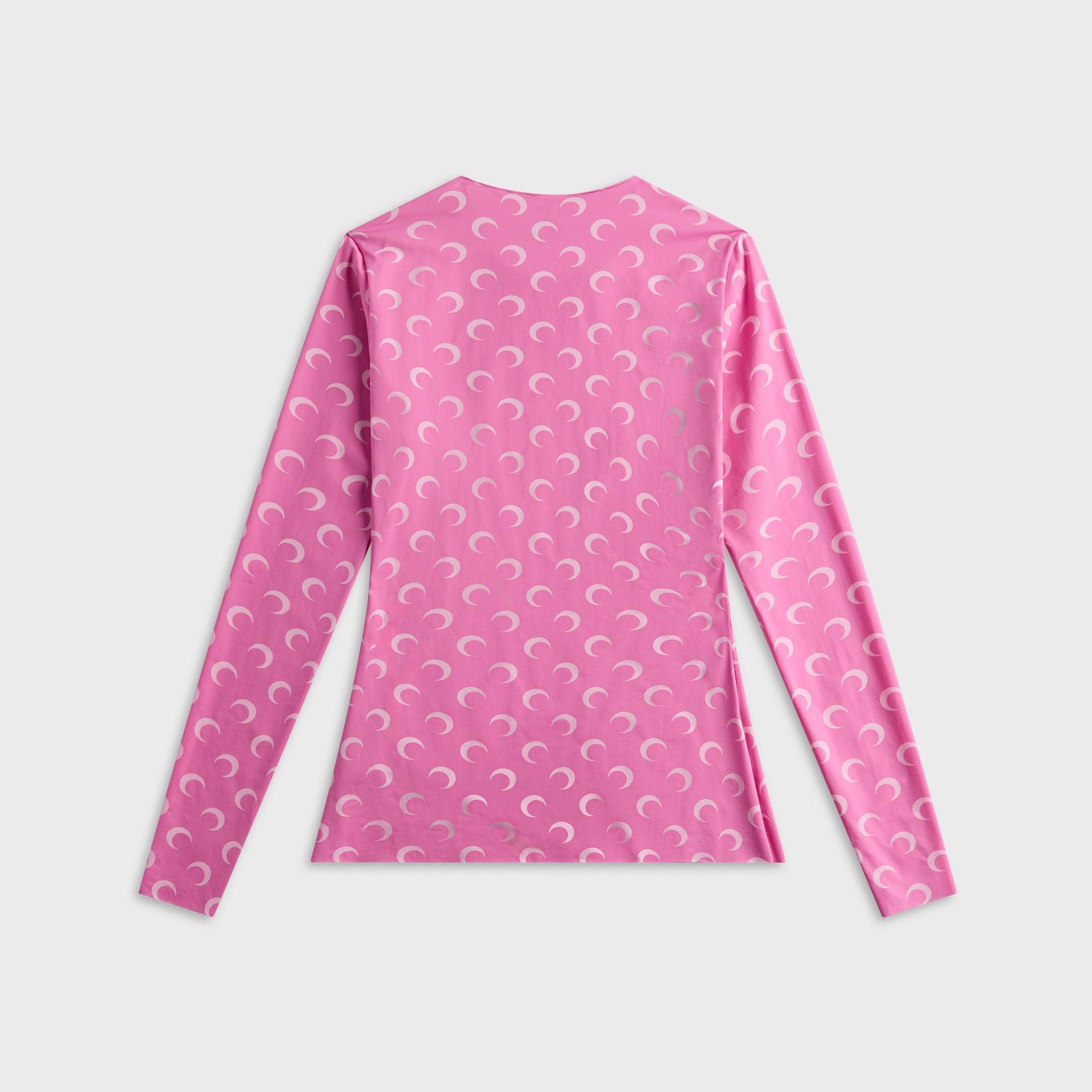Marine Serre Moon Printed Jersey Short Sleeves Crewneck Top - Pink