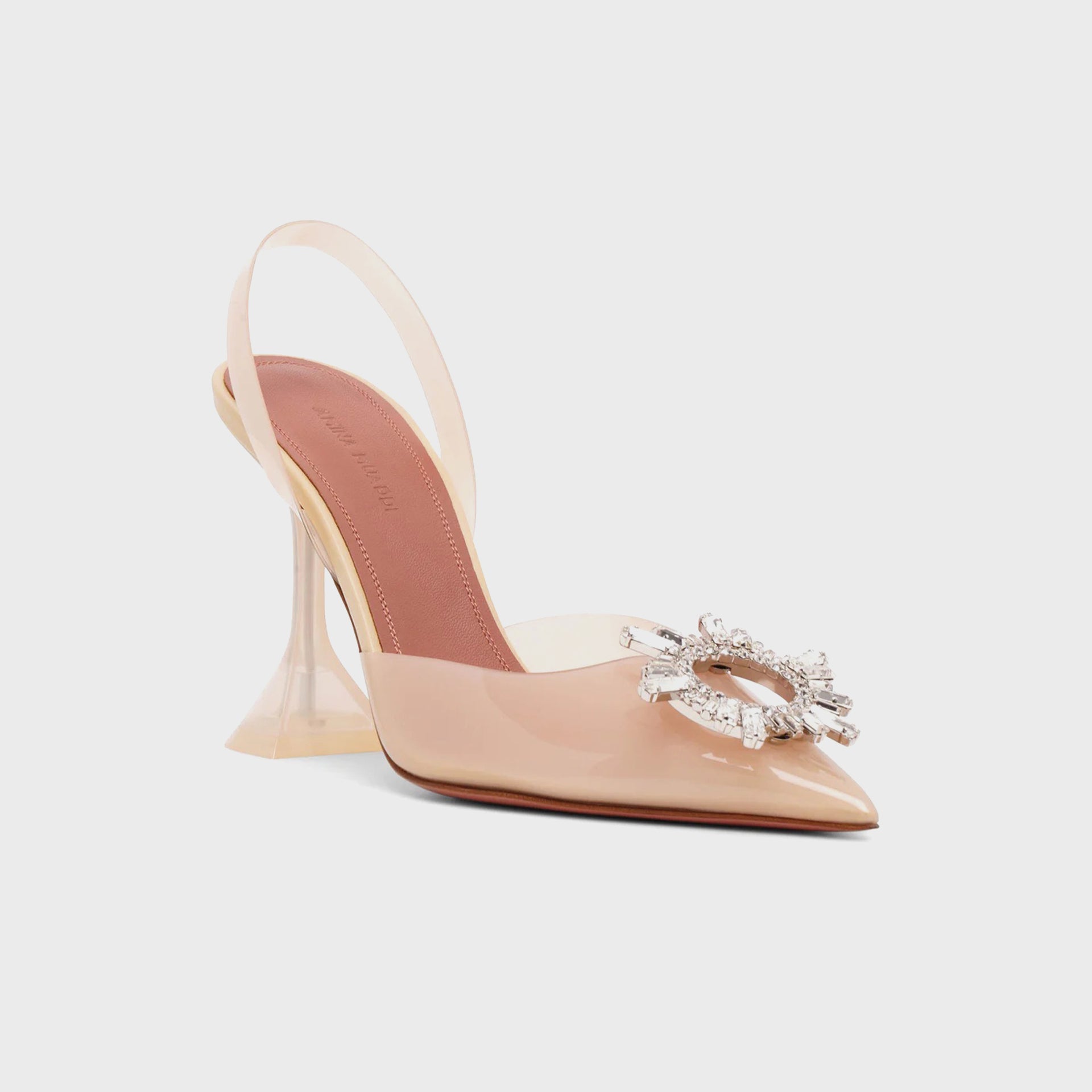 Amina Muaddi Begum Glass Sling - PVC Plexi Heel / Vanilla