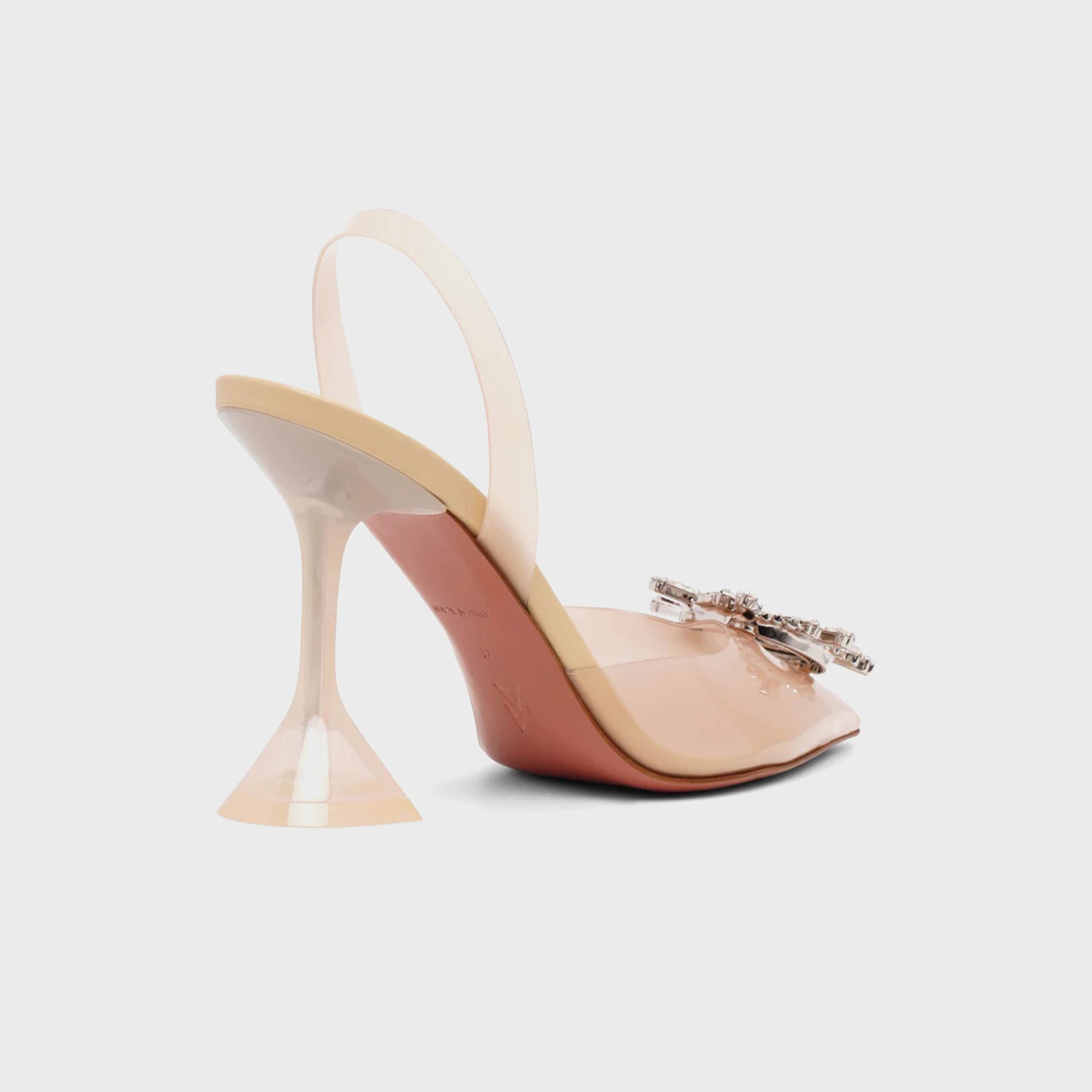 Amina Muaddi Begum Glass Sling - PVC Plexi Heel / Vanilla