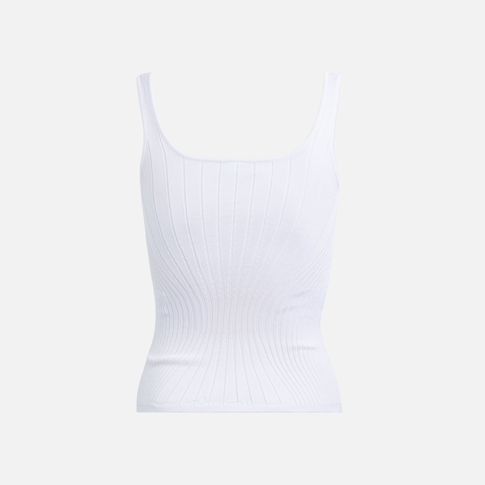 Mugler Rib Tank Top - White