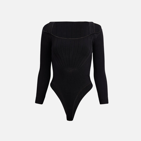 Mugler Ribbed Bodysuit Black Kith Europe