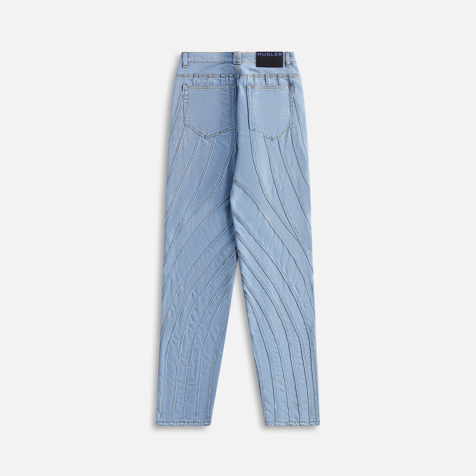 Mugler Textured Denim Pant - Light Blue