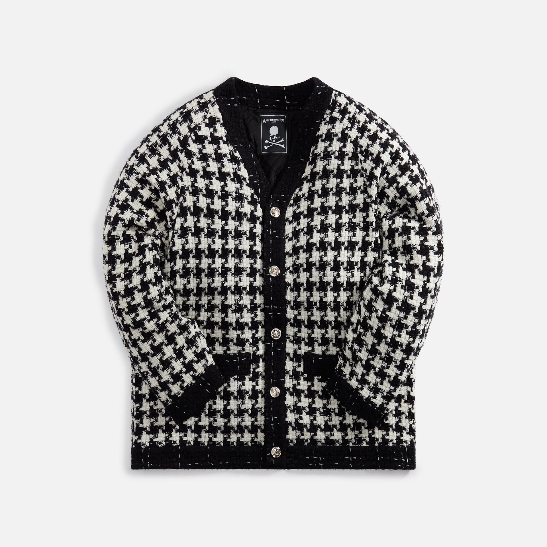 Mastermind World Tweed Cardigan - Black / White