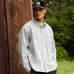 Kith Stripe Denim Jaydin Shirt - Steel