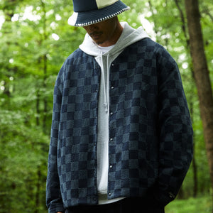 New Louis Vuitton Men Denim Hoodie Bomber Jacket Size 46IT(M/L