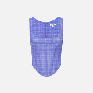 Miaou Campbell Corset - Baby Plaid Periwinkle