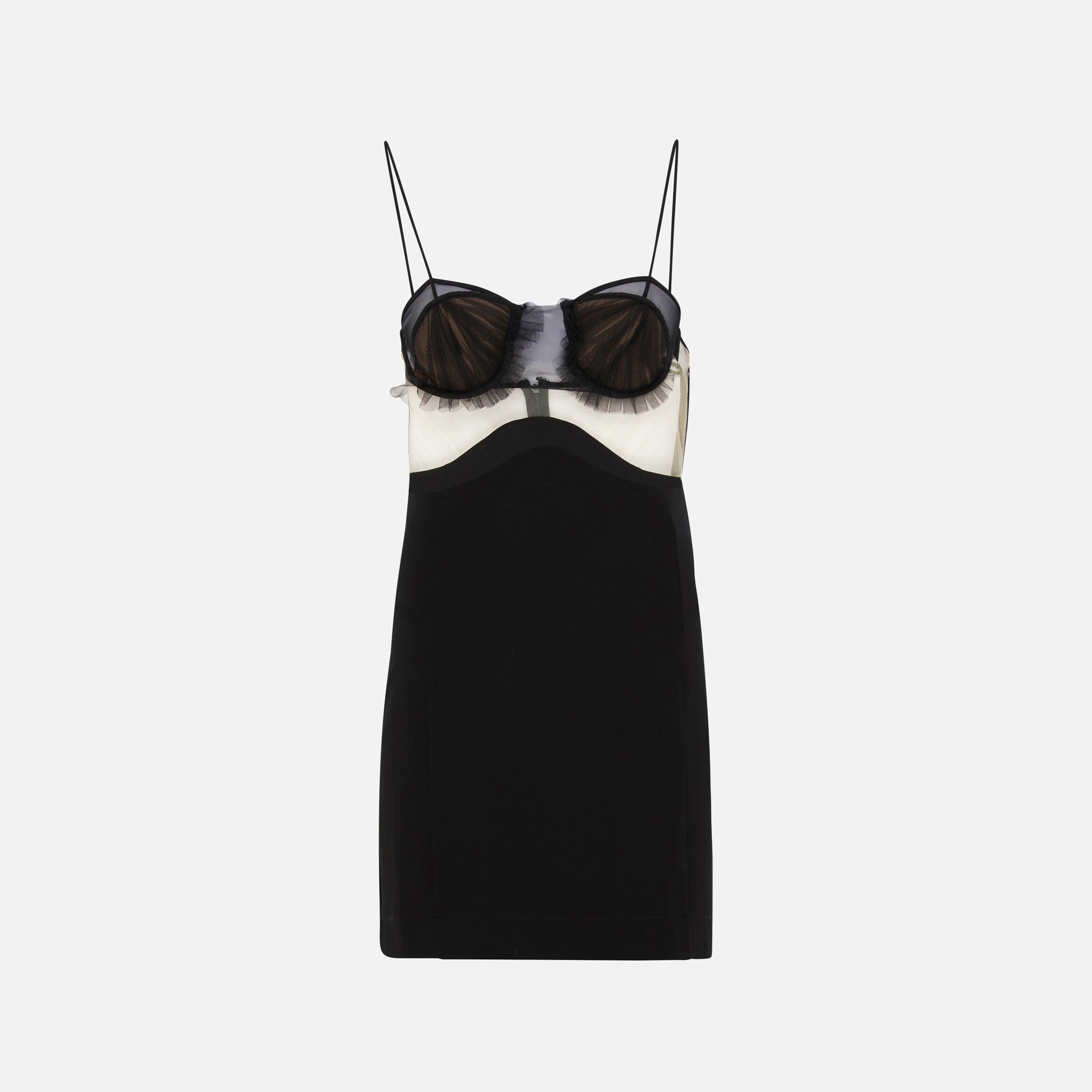 Black panelled semi-sheer bra - women - NENSI DOJAKA 