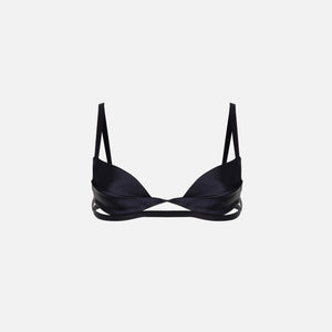 Nensi Dojaka Double Petal Satin Bra - Black