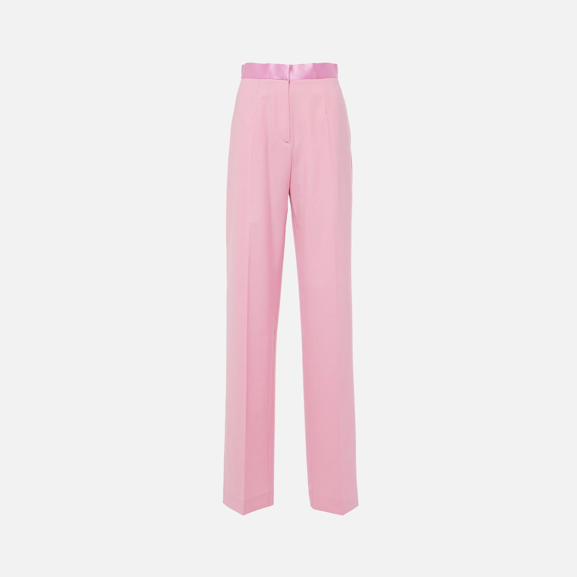 Nensi Dojaka Tailored Leg Trousers With Satin Waistband - Pink