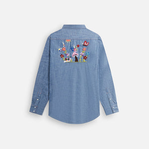 Needles Western Shirt - Cotton Chambray / India Embroidery Blue