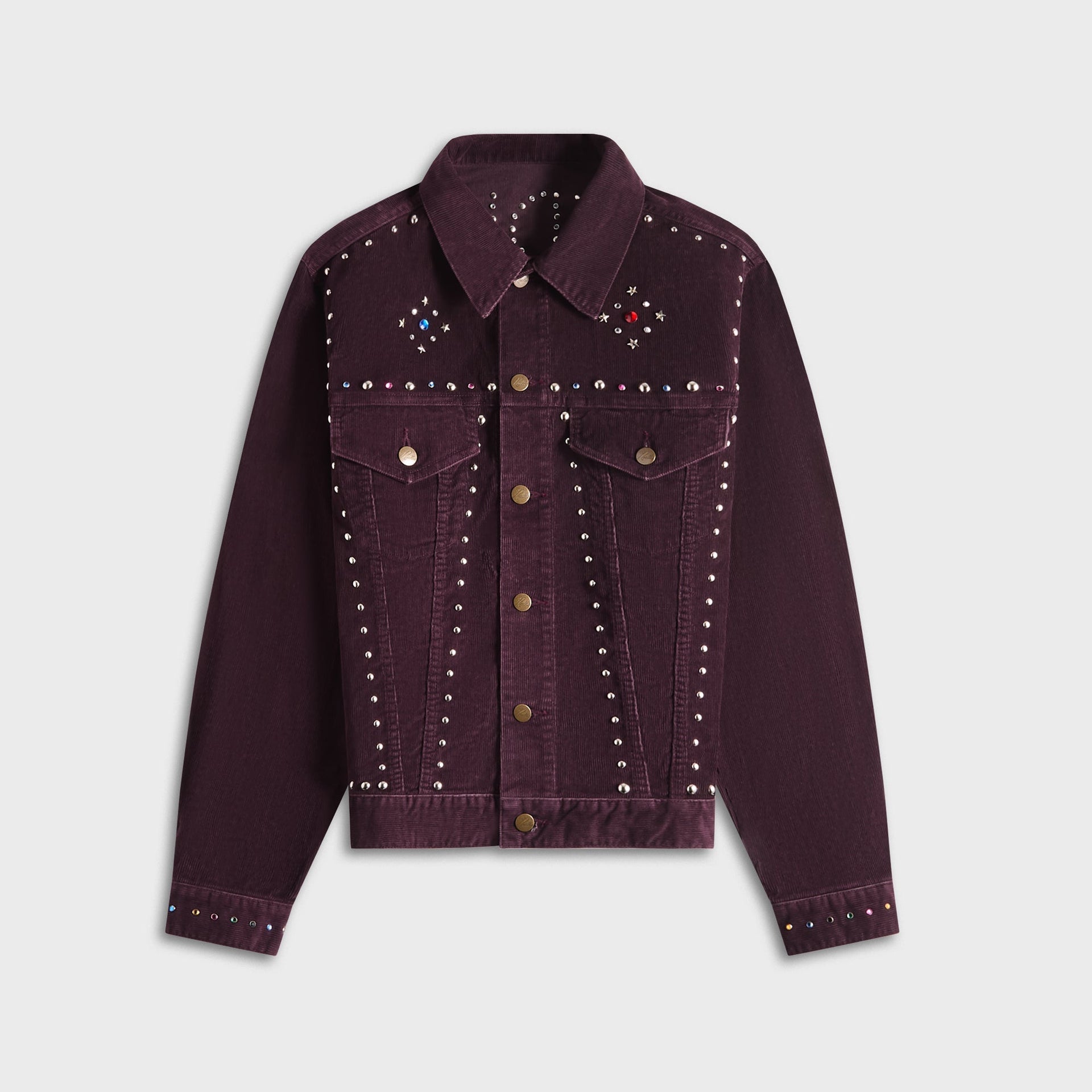 Needles Studded 14W Corduroy Jean Jacket - Burgundy