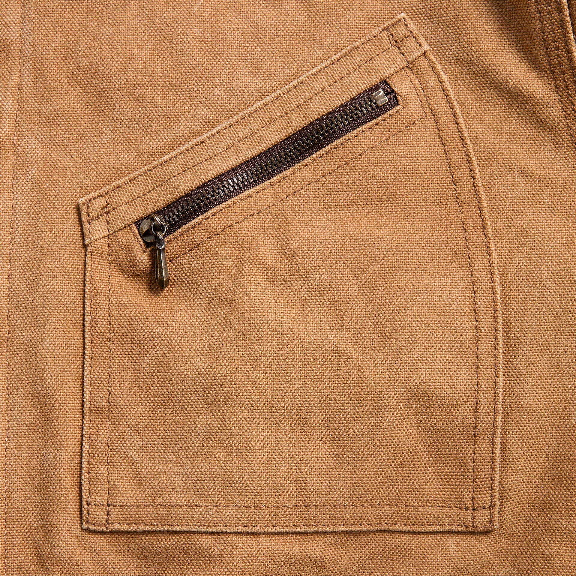 Needles Zipped Work Jacket - Duck Canvas / Kakishibu Paint / Dark Brown