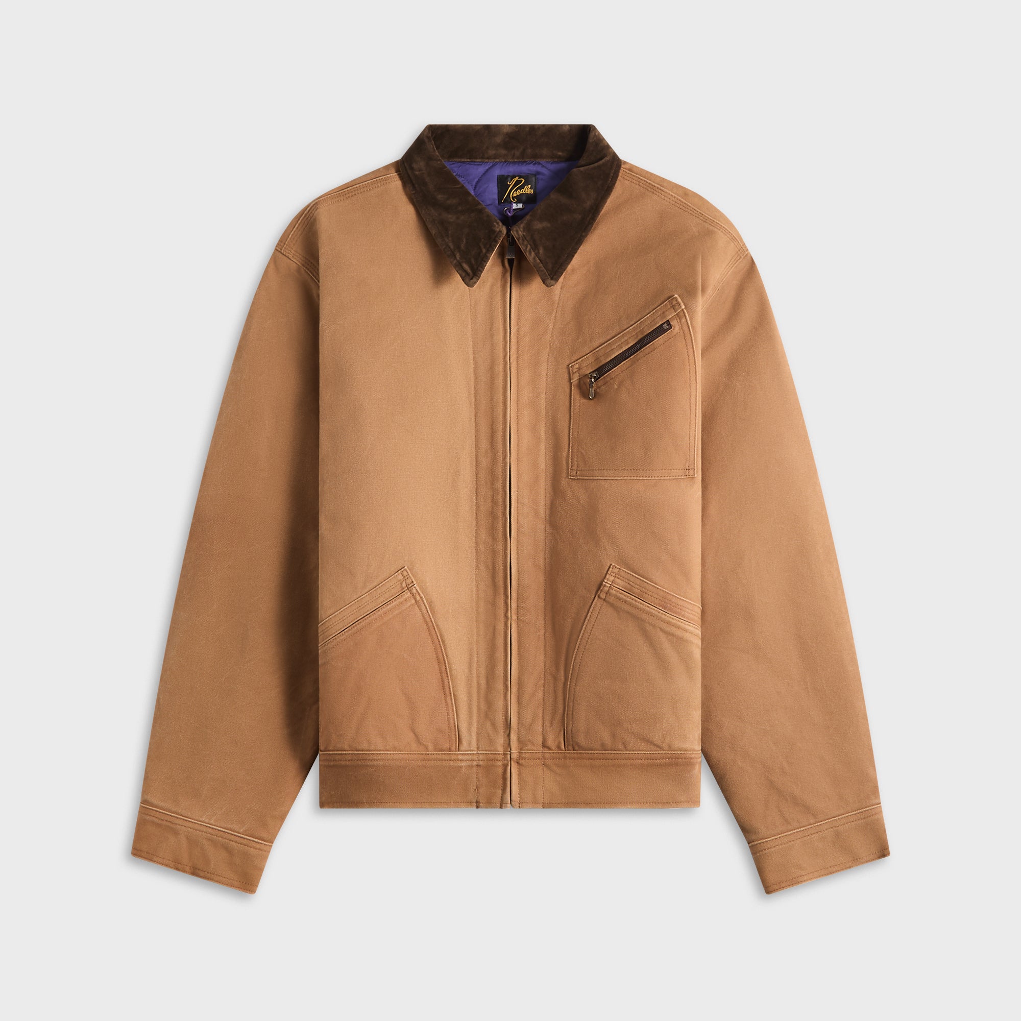 Needles Zipped Work Jacket - Duck Canvas / Kakishibu Paint / Dark