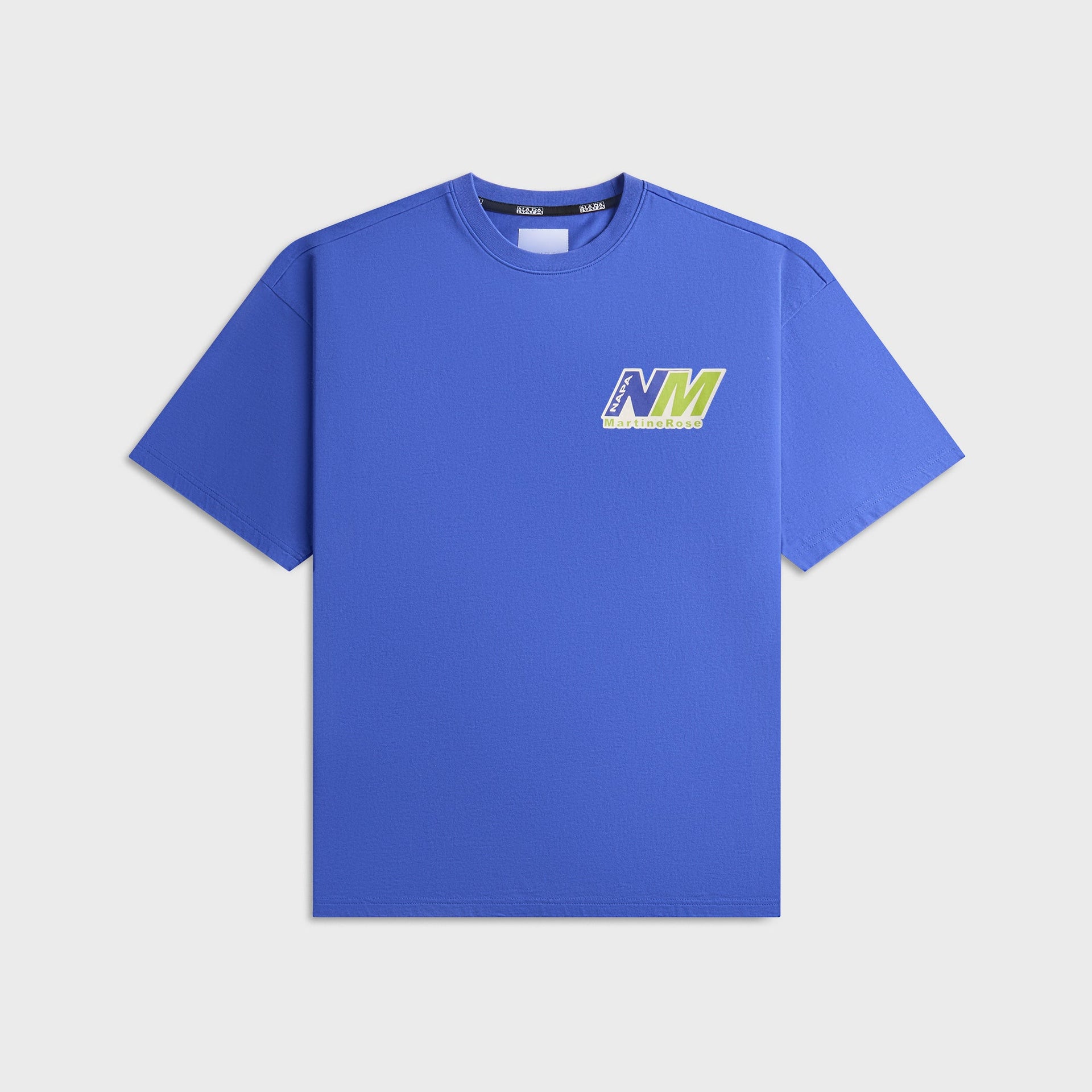 Martine Rose X Napapijri S-Ocelot Rep Short Sleeve Tee - Blue Dazzling BE1