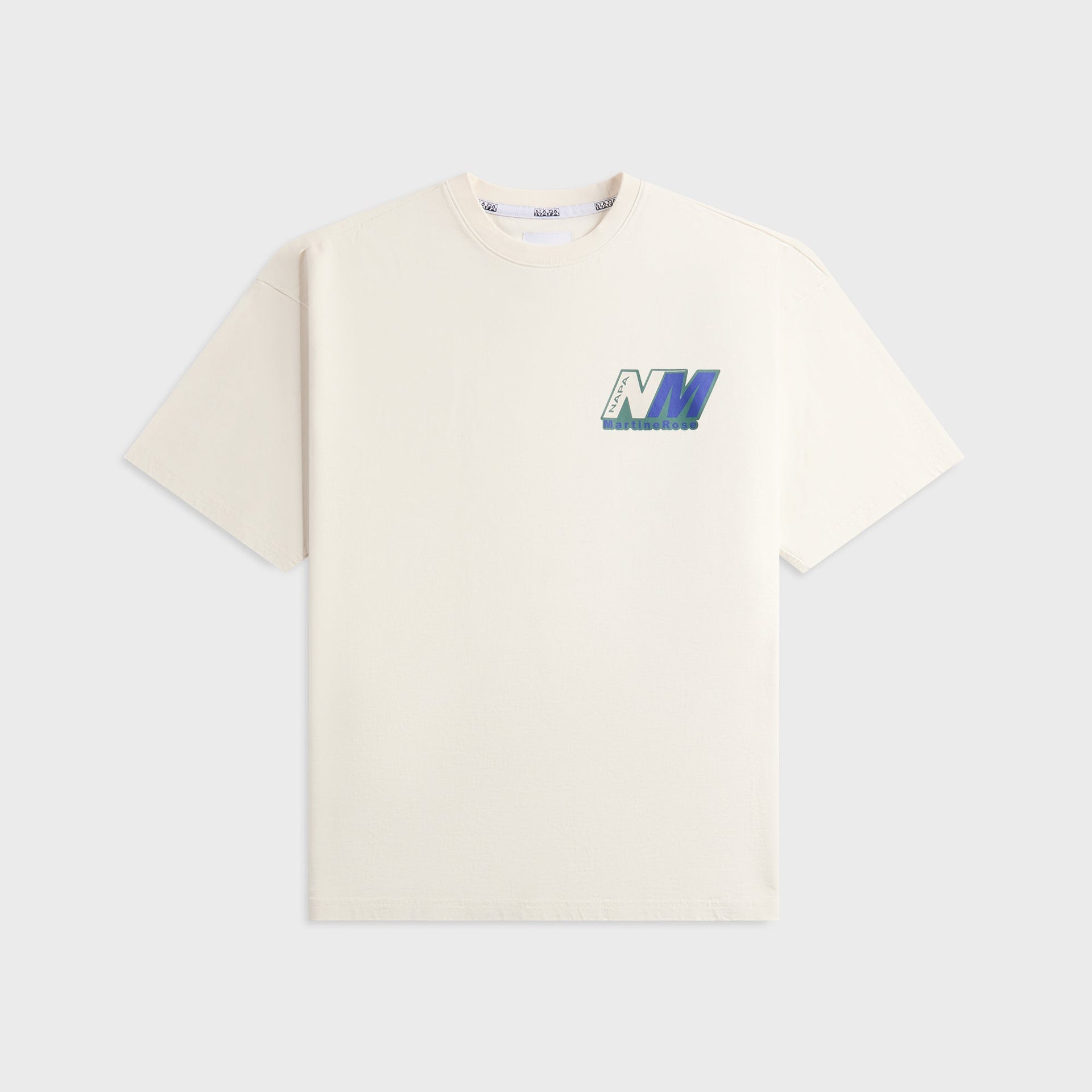 Martine Rose X Napapijri S-Ocelot Rep Short Sleeve Tee - White Whisper N1A