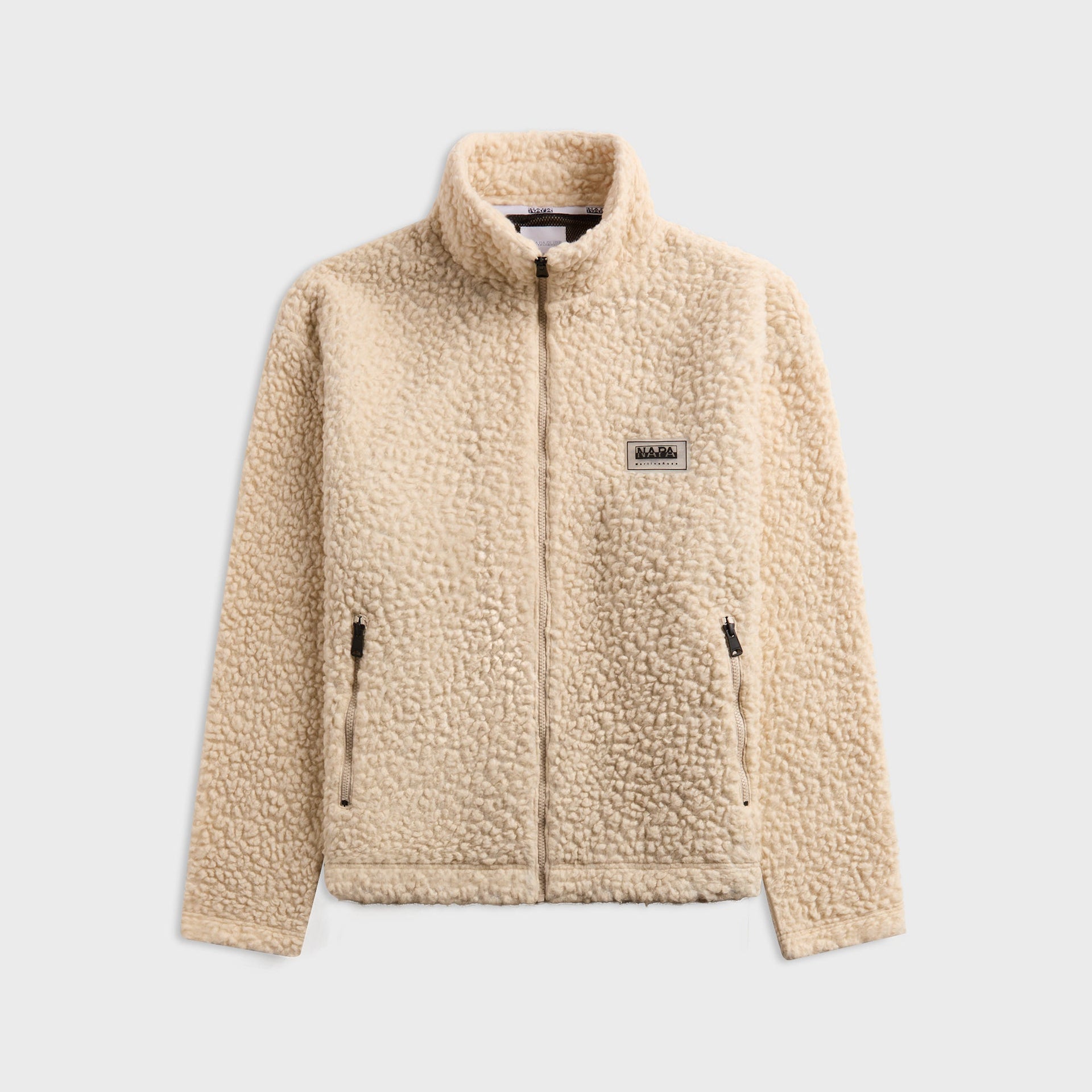 Martine Rose x Napapijri 1/2 Zip Long Sleeve Zip-up Sweater - White Whisper N1A