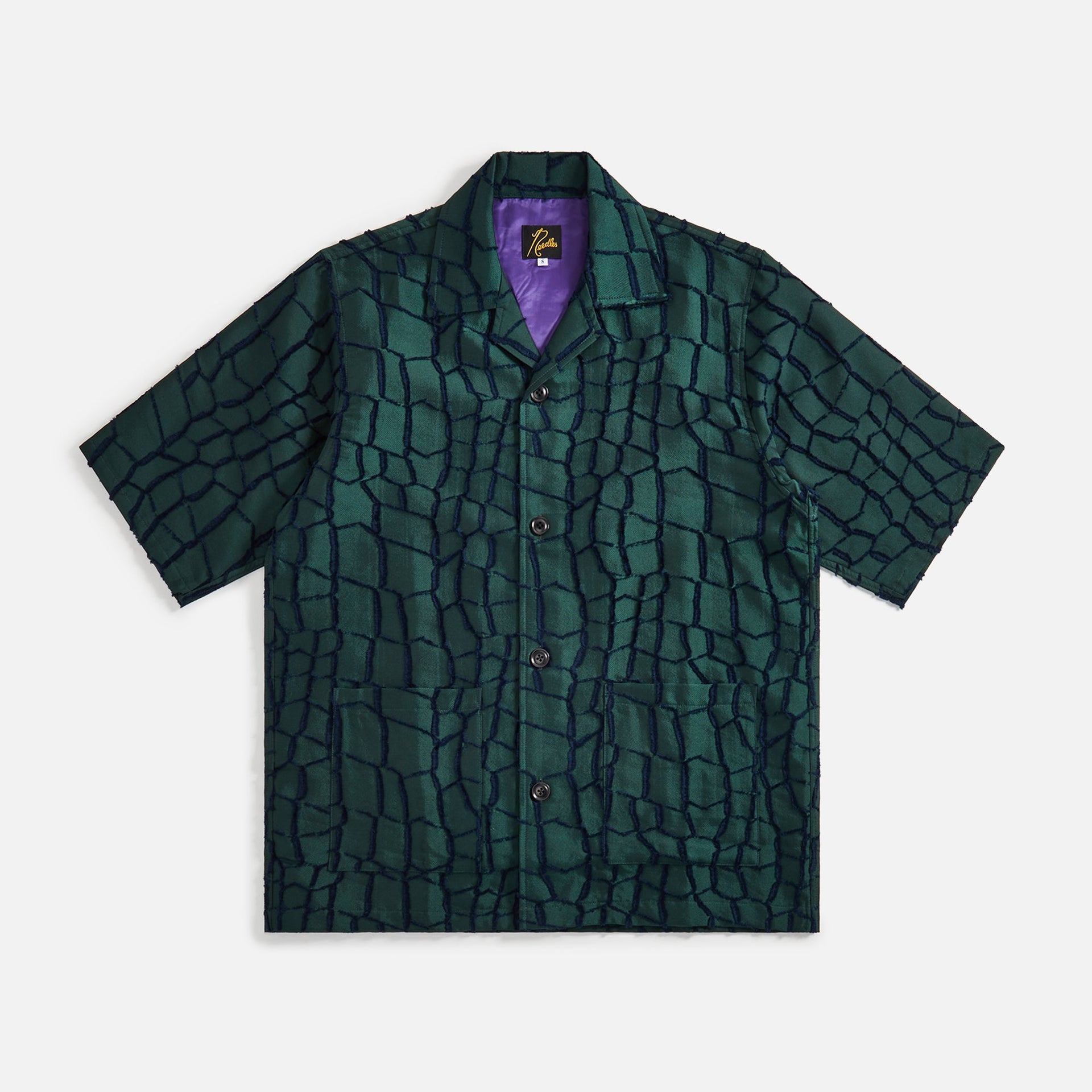 Needles Crocodile Cut Jacquard Cabana Shirt - Green