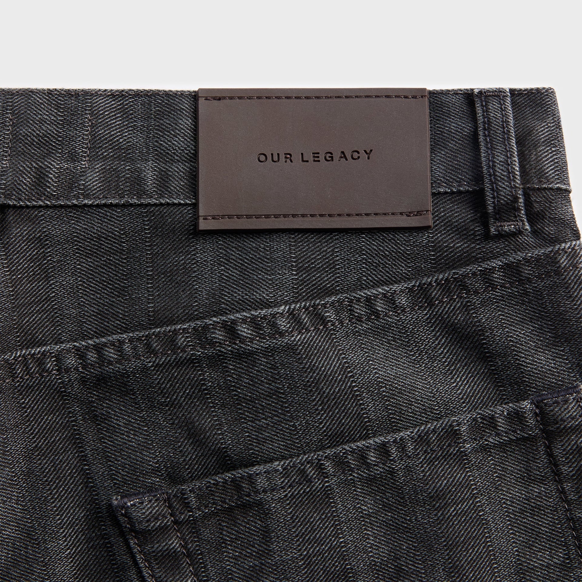 Our Legacy Vast Cut Denim Jean - Black Coated Herringbone