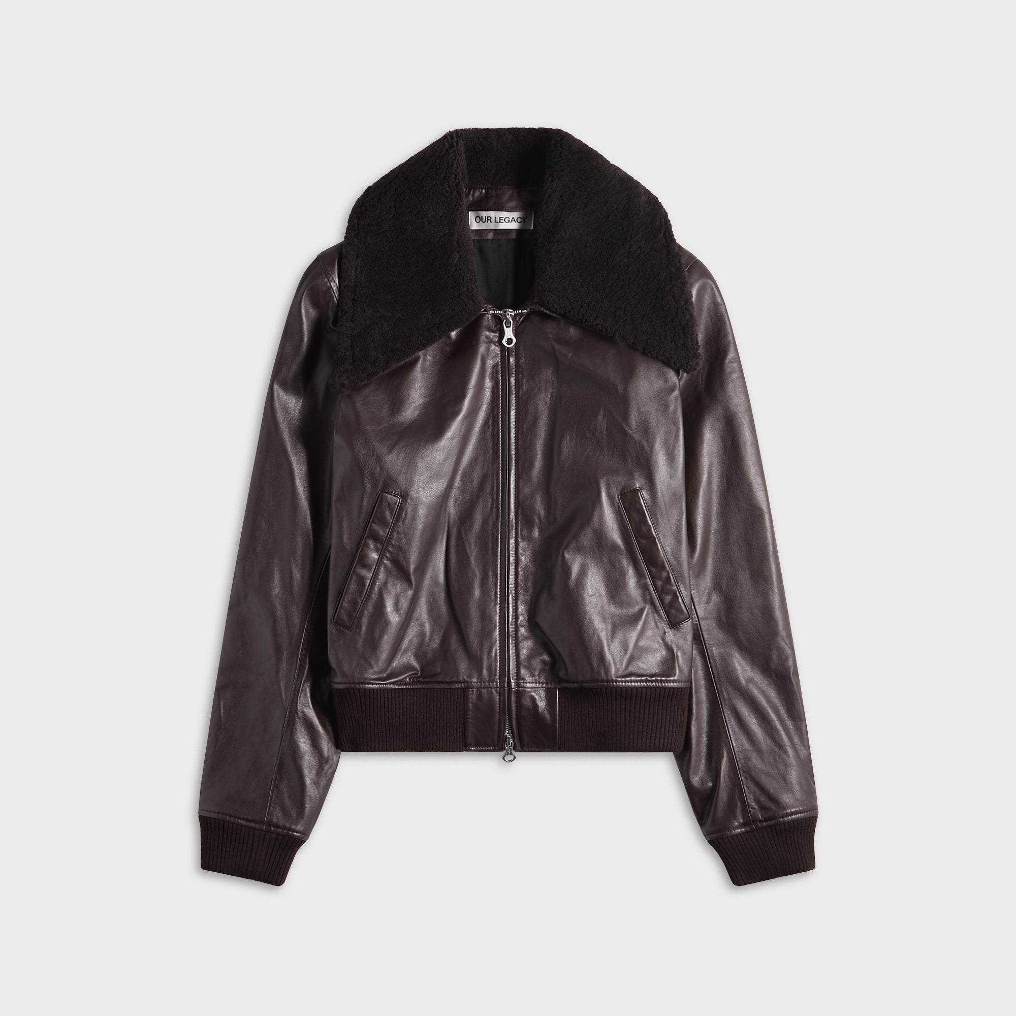 【OURLEGACY 】PHAROS　BOMBER　UMBER　BROWN Our Legacy - Pharos Bomber Malleable Black Bull Hide