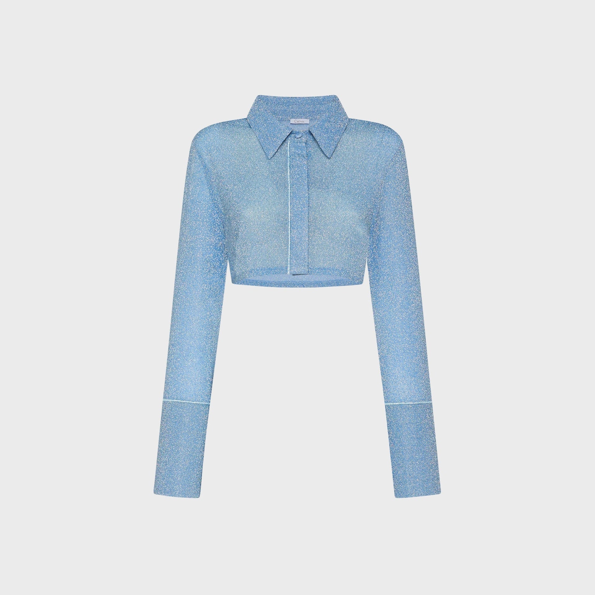 Oseree Lumiere Cropped Shirt in Crystal