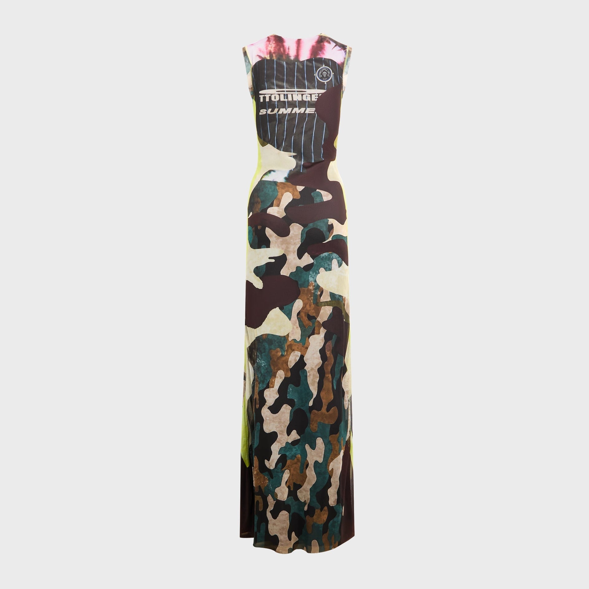 Ottolinger Mesh Maxi Gown - Morph Camo